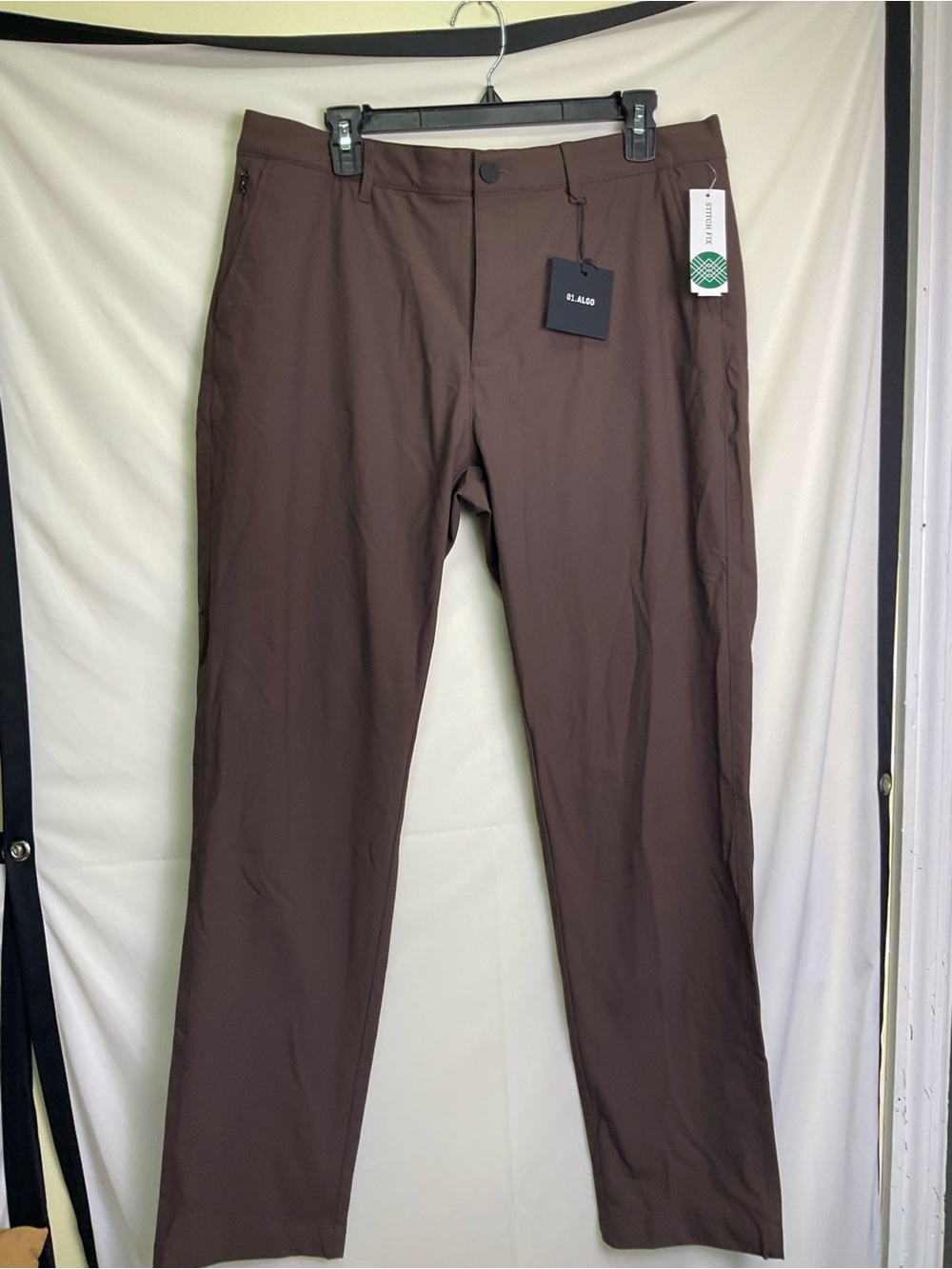 01.Algo WarpTech Commuter Athletic Fit Trouser - Brown
